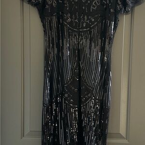 Elegant Sequin Black Dress